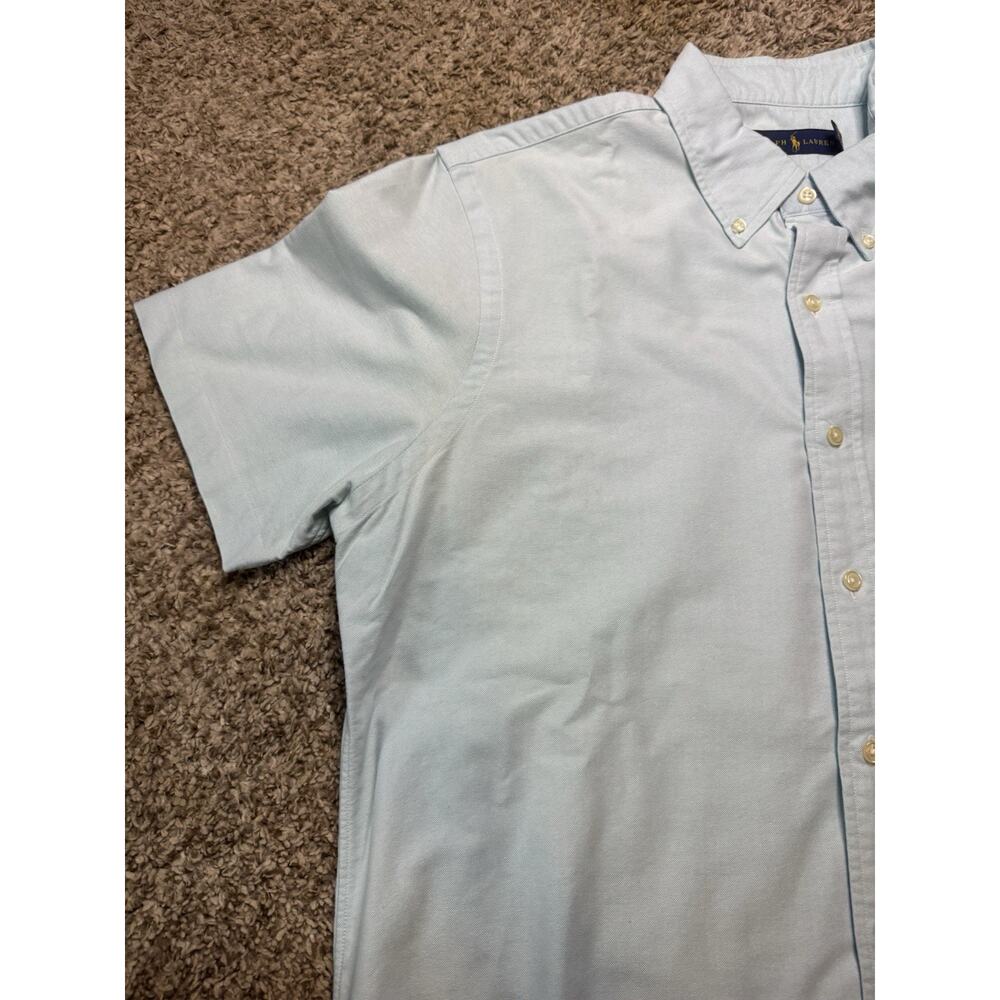 Polo Ralph Lauren Oxford Button Shirt Men’s LG Blue Pony Short Sleeve - Picture 4 of 10